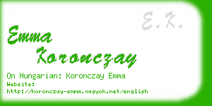 emma koronczay business card